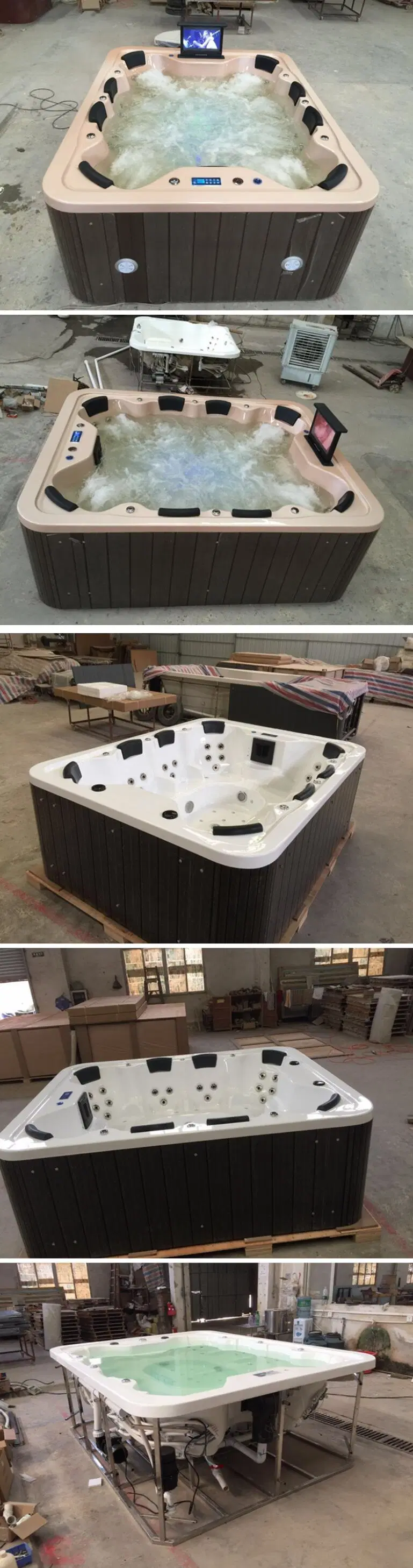 2 3 4 5 6 7 8 Perosn Whirlpool Massage Acrylic Outdoor Freestanding Bath Tub Hot Piscine Balboa Optional Swim SPA Hydromassage Bathtub