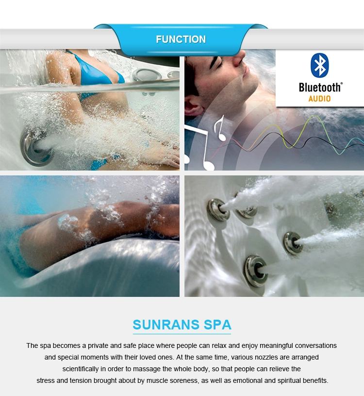 Rectangular Swim SPA with Touchscreen Panel 5 Person Acrylic Hot Tub Outdoor European Hydro Massage Whirlpool SPA