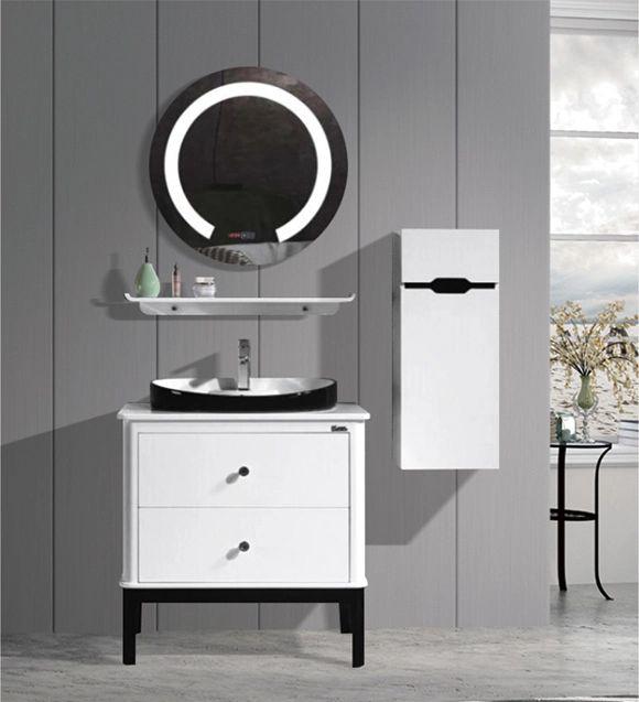 Modern Fashion Style LED Mirror PVC Bathroom Vanity Furniture Top Selling Best Price Bathroom Vanity