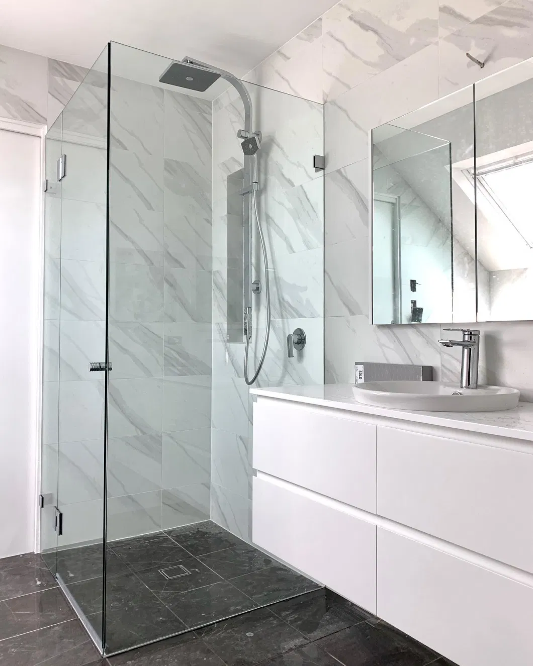 Walk in Shower Door Screen Enclosure Frameless Fixed Panel 800-1200mm