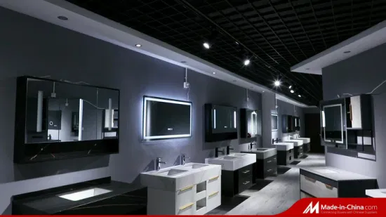 Tocador de baño de PVC con espejo LED de estilo moderno, muebles de tocador de baño más vendidos, mejor precio